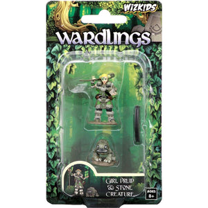 Wardlings - Girl Druid & Stone Creature Pre-Painted Miniatures