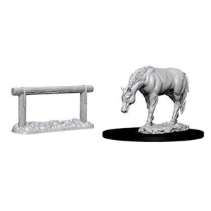 Wizkids - Deep Cuts Unpainted Miniatures: Horse & Hitch