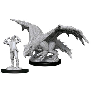 Dungeons & Dragons - Nolzur’s Marvelous Unpainted Miniatures: Green Dragon Wyrmling & Elf